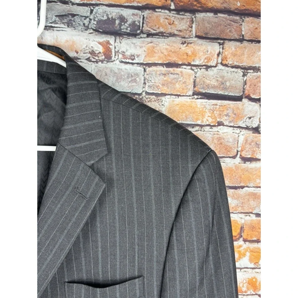Michael Kors Marshall Fields Black Striped 3-Button Sports Suit Jacket 41 Reg